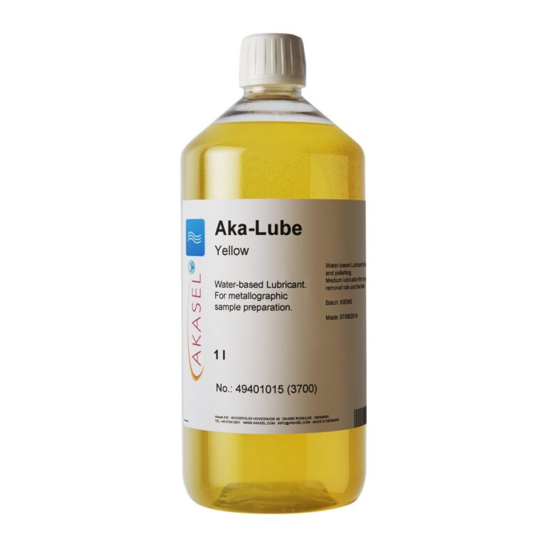 Aka-Lube Yellow -- metallographic polishing lubricants from Akasel, sourced by P2 for the UAE and Gulf